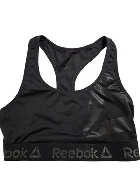 Reebok Black Racerback Logo Activewear Sports Bra